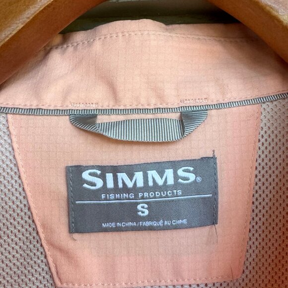 Simms SolarFlex Sea Island Peach Fishing Shirt S - Picture 10 of 11